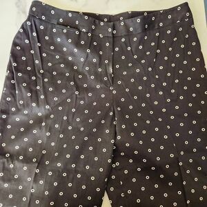 Rafaella 16 polka dot plus size flared dress pants black white